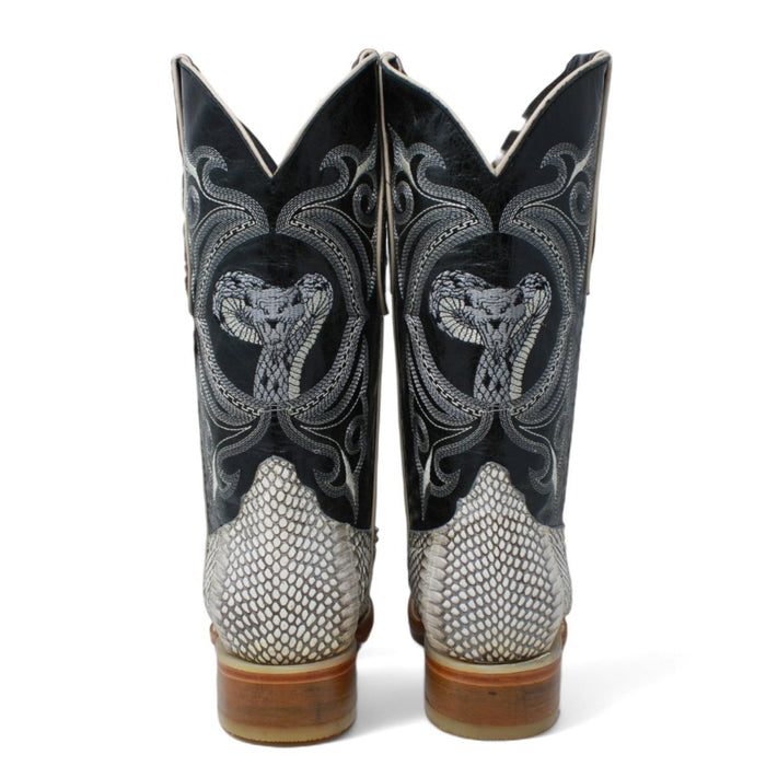 Botas de Cobra Original con Cabeza Horma 3X Aladino Color Natural WD-079 - White Diamonds Boots