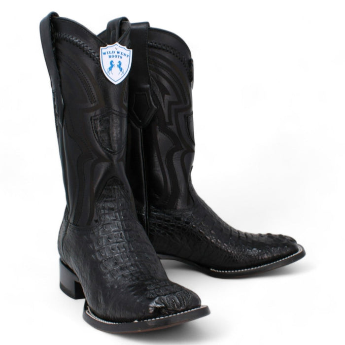 Botas de Cocodrilo Caiman Lomo Horma Cuadrada Ancha WW - 2824L0205 - Wild West Boots