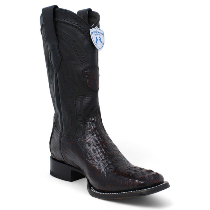 Botas de Cocodrilo Caiman Lomo Horma Cuadrada Ancha WW - 2824L0218 - Wild West Boots