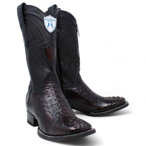 Botas de Cocodrilo Caiman Lomo Horma Cuadrada Ancha WW - 2824L0218 - Wild West Boots