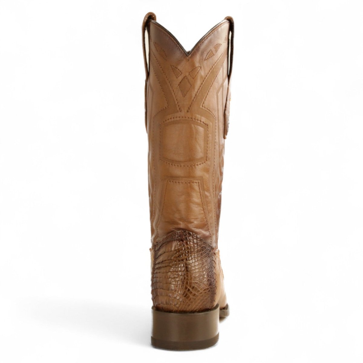Botas de Cocodrilo Caiman Original Punta Cuadrada Europea Color Cafe Difuminado - Los Altos Boots - Los Altos Boots