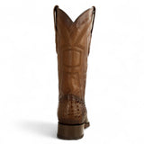 Botas de Cocodrilo Caiman Original Punta Cuadrada Europea Color Cafe Difuminado - Los Altos Boots - Los Altos Boots