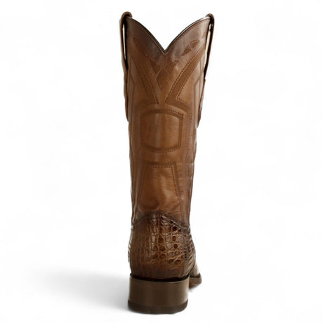 Botas de Cocodrilo Caiman Original Punta Cuadrada Europea Color Cafe Difuminado - Los Altos Boots - Los Altos Boots