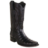Botas de Cocodrilo Caiman Original Punta Cuadrada Europea Color Negro - Los Altos Boots - Los Altos Boots