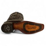 Botas de Cocodrilo Caiman Original Punta Cuadrada Europea Color Negro Rojizo - Los Altos Boots - Los Altos Boots