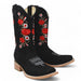 Botas de Cuero Acabado Nobuck para Dama con Bordado Negro ROD - 41505 - Rodeo Imports