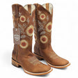 Botas de Cuero con Girasoles para Mujer en Horma Rodeo Q322G6231 - Quincy Boots