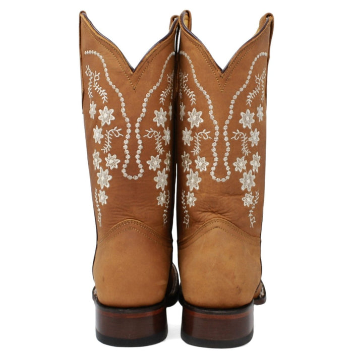 Botas de Cuero Crazy con Flores para Mujer en Horma Rodeo LC - 100 - Quincy Boots