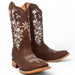 Botas de Cuero Crazy con Flores para Mujer en Horma Rodeo - Quincy Boots