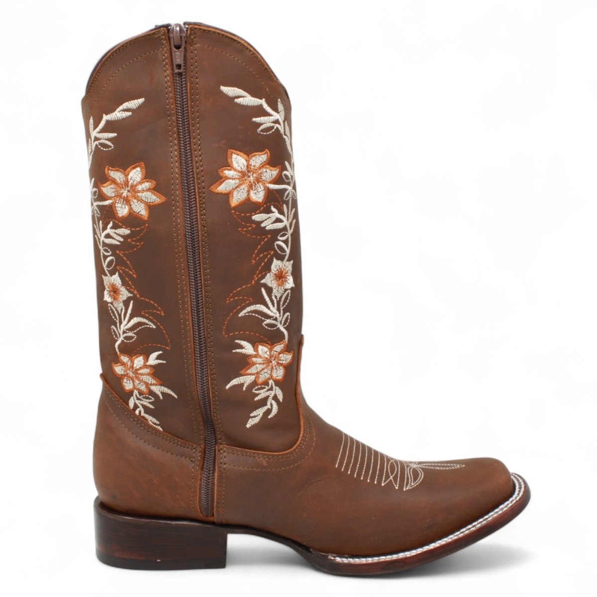 Botas de Cuero Crazy con Flores para Mujer en Rodeo Cafe - La Sierra - La Carreta