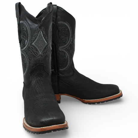 Botas de Cuero Cuello de Toro Original Horma Rodeo Suela Tractor WD - 285 - White Diamonds Boots