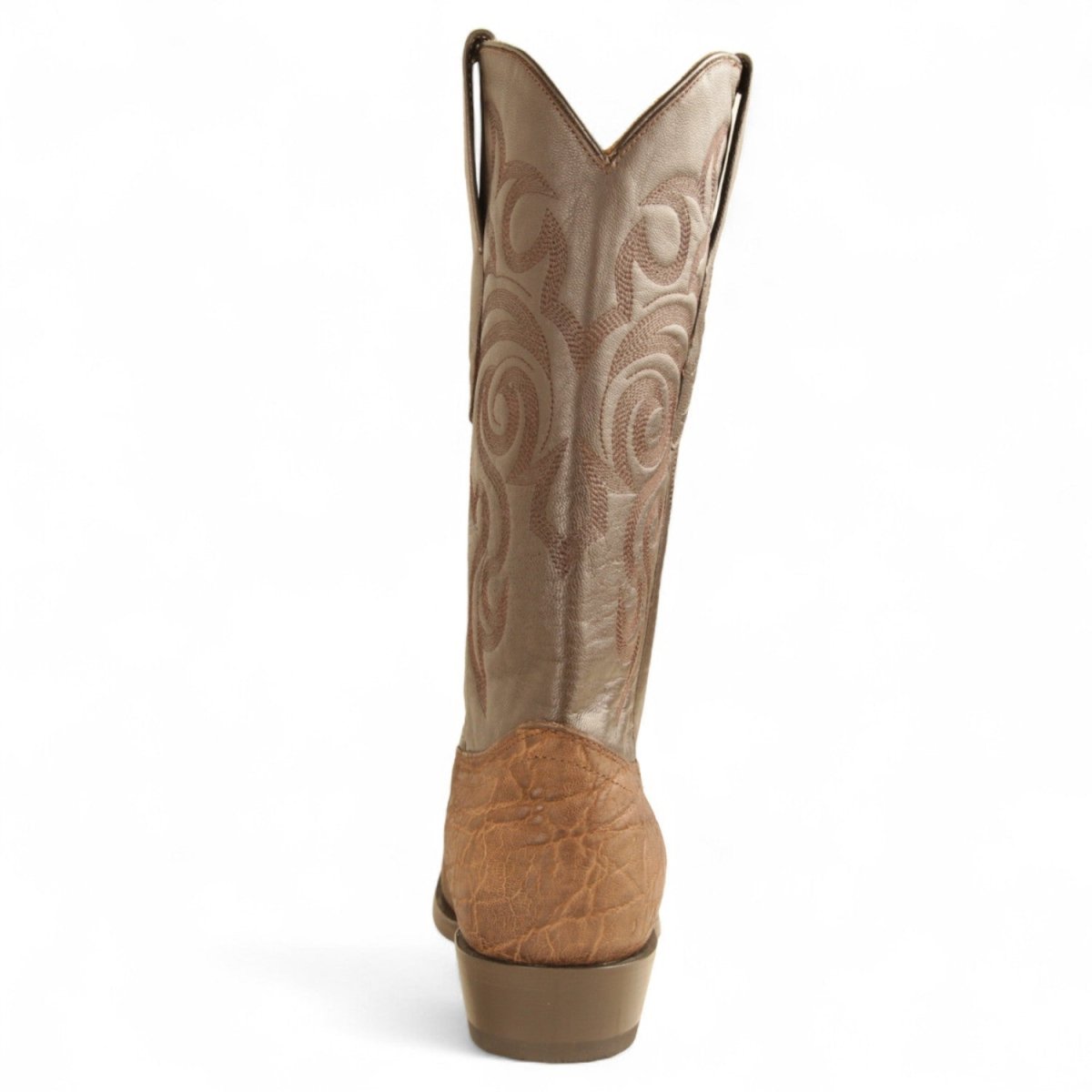 Western Genuine Elephant Boots Round Toe Brown Color - Los Altos Boots back view