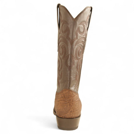 Western Genuine Elephant Boots Round Toe Brown Color - Los Altos Boots back view