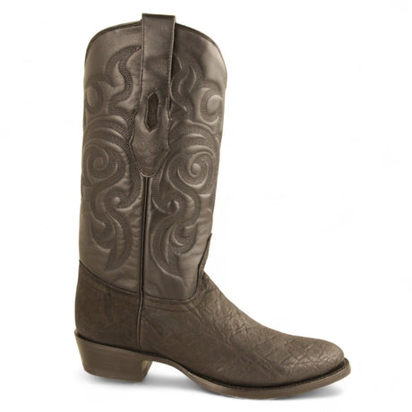 Western Genuine Elephant Boots Round Toe Black Color - Los Altos Boots Right side view