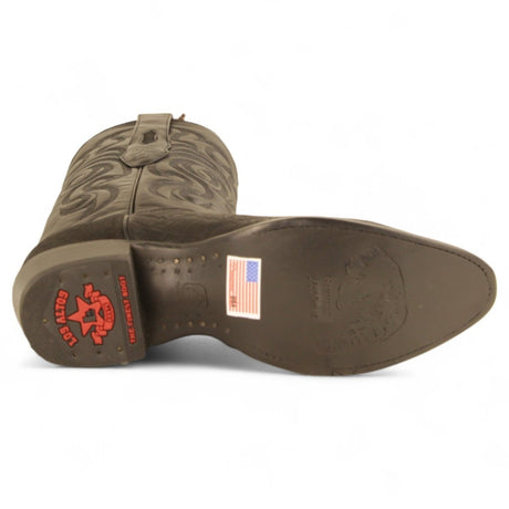 Western Genuine Elephant Boots Round Toe Black Color - Los Altos Boots Sole view