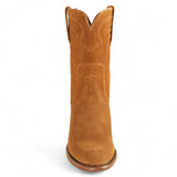 Botas de Gamuza de Piel Original Roper Punta Redonda con Zipper Color Cognac - Los Altos Boots - Los Altos Boots