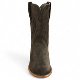 Botas de Gamuza de Piel Original Roper Punta Redonda con Zipper Color Negro - Los Altos Boots - Los Altos Boots