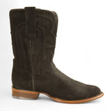 Botas de Gamuza de Piel Original Roper Punta Redonda con Zipper Color Negro - Los Altos Boots - Los Altos Boots