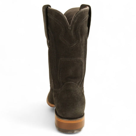 Botas de Gamuza de Piel Original Roper Punta Redonda con Zipper Color Negro - Los Altos Boots - Los Altos Boots