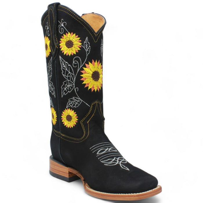 Botas de Gamuza para Dama con Girasoles - La Carreta