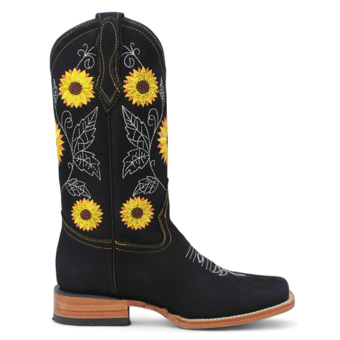 Botas de Gamuza para Dama con Girasoles - La Carreta