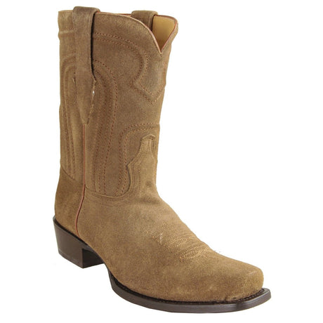 Botas de Gamuza Punta 7 Cuadrada Color Capuchino - Los Altos Boots - Los Altos Boots