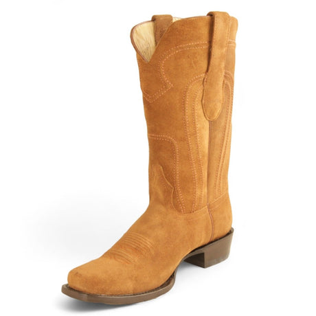 Botas de Gamuza Punta 7 Cuadrada Color Cognac - Los Altos Boots - Los Altos Boots