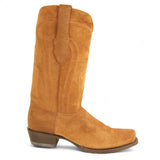 Botas de Gamuza Punta 7 Cuadrada Color Cognac - Los Altos Boots - Los Altos Boots