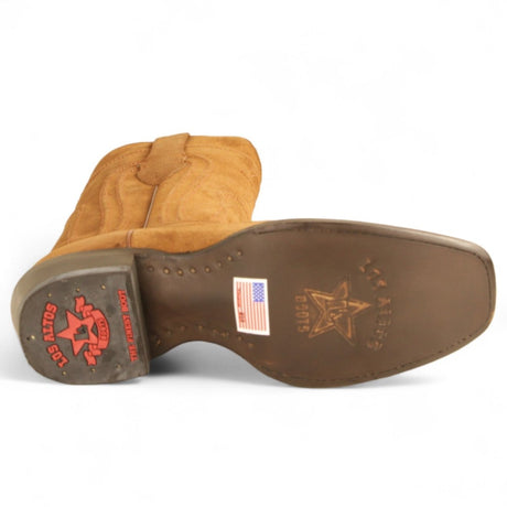 Botas de Gamuza Punta 7 Cuadrada Color Cognac - Los Altos Boots - Los Altos Boots