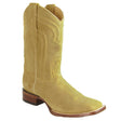 Botas de Gamuza Punta Rodeo Cuadrada Ancha Color Antique Saddle - Los Altos Boots - Los Altos Boots