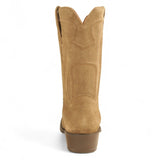 Botas de Gamuza Punta Rodeo Cuadrada Ancha Color Antique Saddle - Los Altos Boots - Los Altos Boots