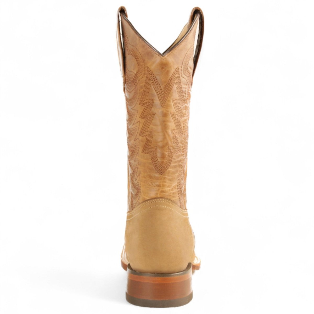 Botas de Gamuza Punta Rodeo Cuadrada Ancha Texas Color Taupe - Los Altos Boots - Los Altos Boots