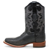 Botas de hombre Horma Cuadrada Pata de Averstruz Grabado Negro - Rancho Semental - Tanner Mark Boots