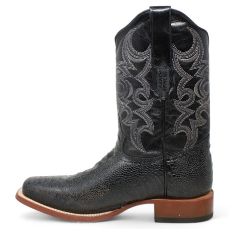 Botas de hombre Horma Cuadrada Pata de Averstruz Grabado Negro - Rancho Semental - Tanner Mark Boots