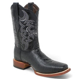 Botas de hombre Horma Cuadrada Pata de Averstruz Grabado Negro - Rancho Semental - Tanner Mark Boots