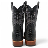 Botas de hombre Horma Cuadrada Pata de Averstruz Grabado Negro - Rancho Semental - Tanner Mark Boots
