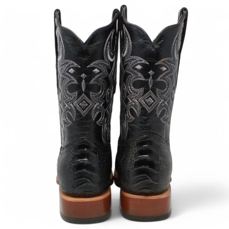 Botas de hombre Horma Cuadrada Pata de Averstruz Grabado Negro - Rancho Semental - Tanner Mark Boots