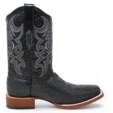 Botas de hombre Horma Cuadrada Pata de Averstruz Grabado Negro - Rancho Semental - Tanner Mark Boots