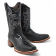 Botas de hombre Horma Cuadrada Pata de Averstruz Grabado Negro - Rancho Semental - Tanner Mark Boots