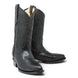 La Carreta Men's Pointed Toe Lizard Print Leather Western Boots - Black - Pair Side View 