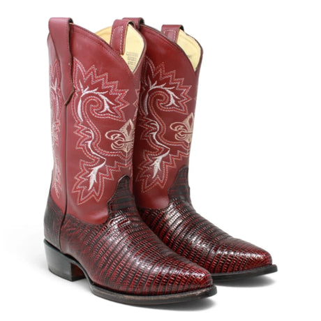 Botas de Lizard Grabada Horma Puntal Color Vino o Negro LC-099 Lizard - La Carreta