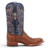 Botas de Lomo de Caiman Grabado Punta Cuadrada Color Cognac Matte - Tanner Mark Boots - Tanner Mark Boots