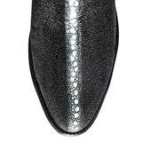 Western Genuine  Stingray Full Pearl Round Toe Roper Boots Black Color - Los Altos Boots - Toe View