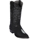 Botas de Mantarraya Original Perla Sencilla Horma Puntal Color Negro - Los Altos Boots - Los Altos Boots