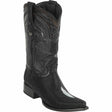 Botas de Mantarraya Perla Sencilla Original Punta Recortada Color Negro - Wild West Boots - Wild West Boots