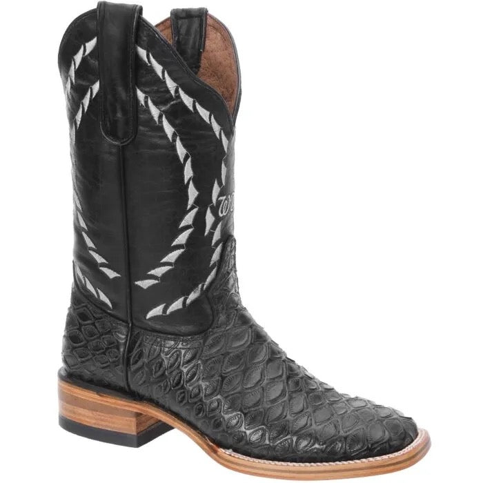 Botas de Oso Hormiguero Grabado Horma Rodeo Color Negro WD - 299 - White Diamonds Boots