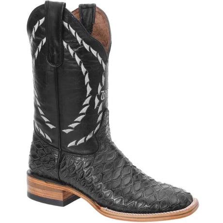 Botas de Oso Hormiguero Grabado Horma Rodeo Color Negro WD - 299 - White Diamonds Boots