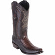 Botas de Panza de Caiman y Venado Original Punta Dubai Cuadrada Color Cafe Difuminado - Wild West Boots - Wild West Boots