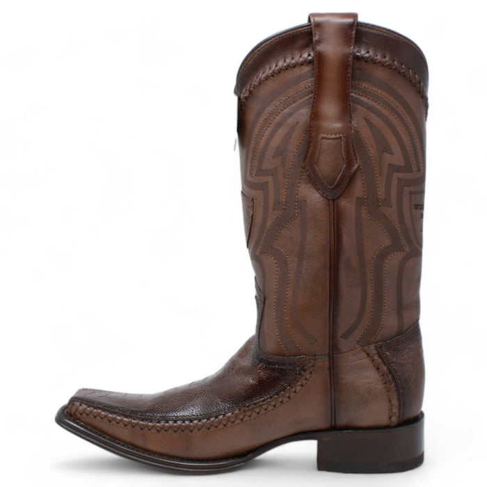 Botas de Pata de Avestruz con Venado Original en Horma Europea WW - 277LF0516 - Wild West Boots