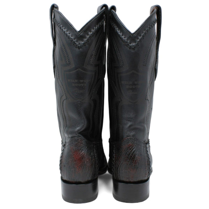 Botas de Pata de Avestruz con Venado Original en Horma Europea WW - 277LF0518 - Wild West Boots